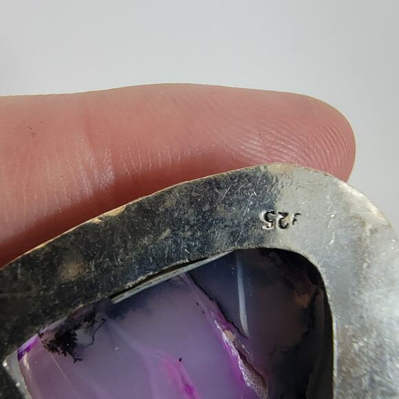 Handmade Silver Pendant with Pink Jasper Heart, Freshwater Pearls & 925 Setting - Picture 3 of 10